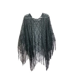 Maggie Barnes Lace Shawl With Fringe One Size Whimsigoth Dark Fairy Dark Romance